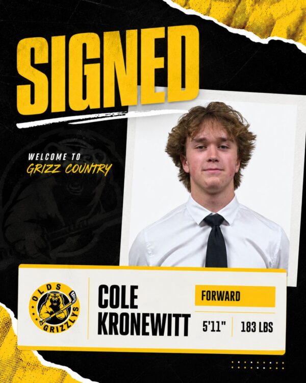 Olds Grizzlys Acquire Forward Cole Kronewitt